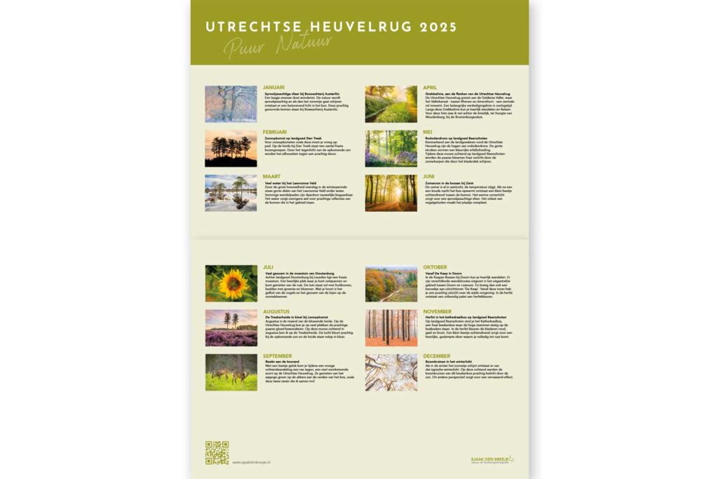 Jaarkalender Utrechtse Heuvelrug 2025 Sjaak den Breeje Fotografie